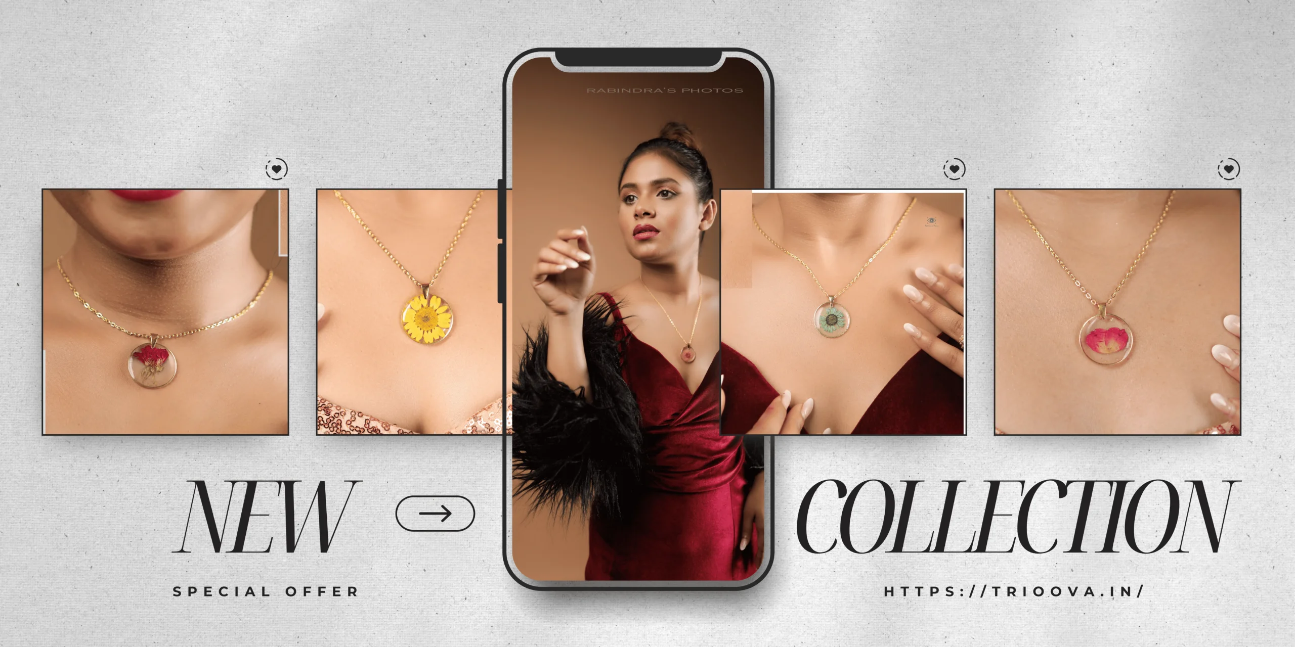 Gray Black Aesthetic Phone Mockup Fashion Shop Promotion Banner