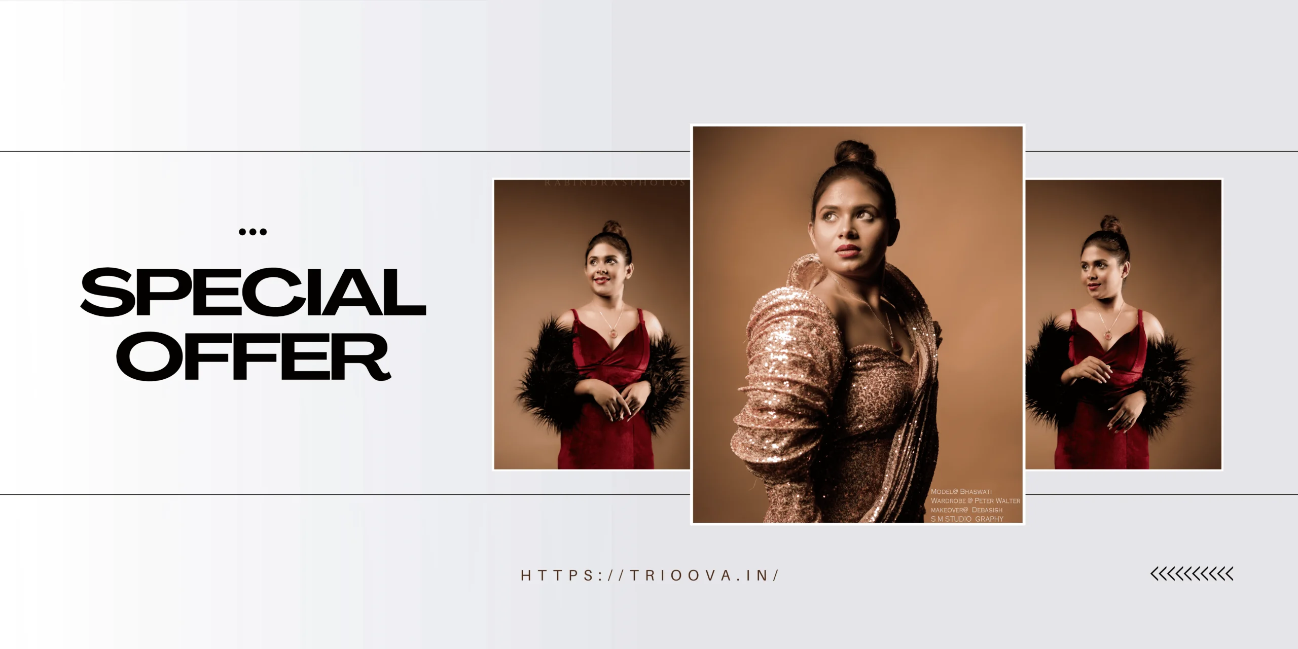 White Grey Modern Fashion Sale Photo Collage Banner