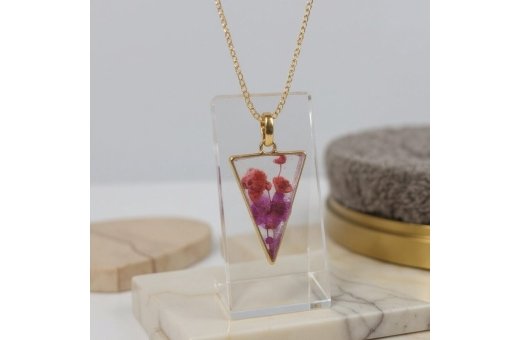 Handmade Resin Pendent with Silver Frame N3 & Floral Design – Trioova Jewelry (Copy)